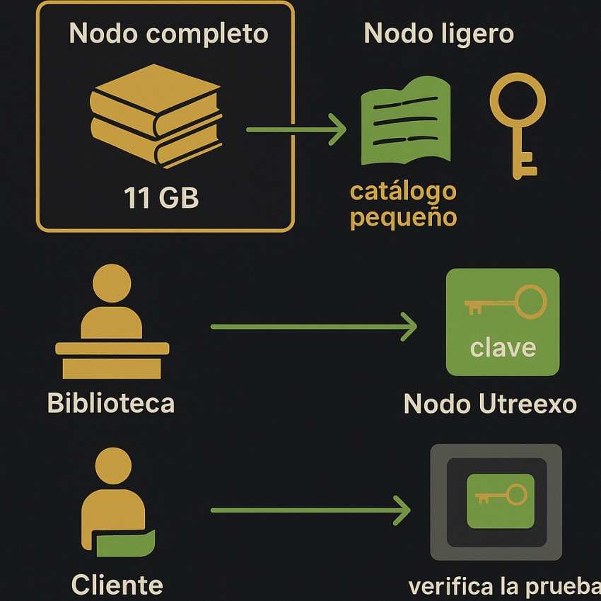 Infografía del funcionamiento de Utreexo